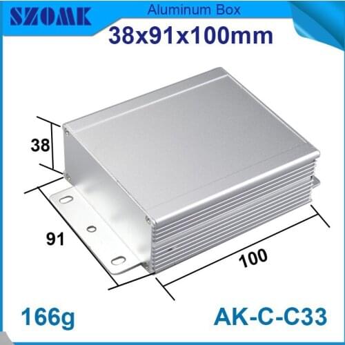 4pcs/lot separated aluminum junction box housing for electronics and PCB design which fit PCB size 33x83 MM in silver color