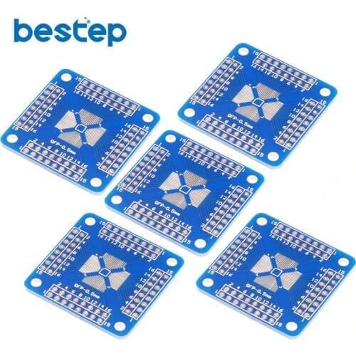 5PCS QFP32/44/64 Pinboard SMD to DIP 0.5mm 0.8mm Pin Pitch Adapter Adaptor Converter