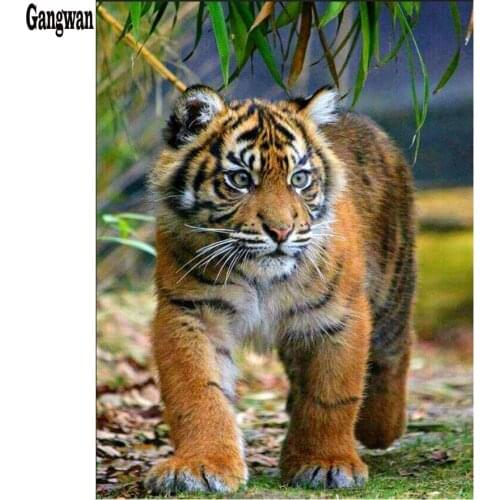 DIY Diamond Mosaic Tiger cup Picture Of Rhinestones Diamond Embroidery Animals Diamond Painting Cross Stitch Wallpaper 5D decor