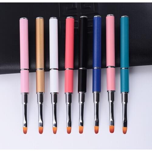 1Pcs Dual Ended Nail Art Acrylic UV Gel Extension Builder Flower Painting Pen Brush UV Gel Remover Spatula Stick Manicure Tool