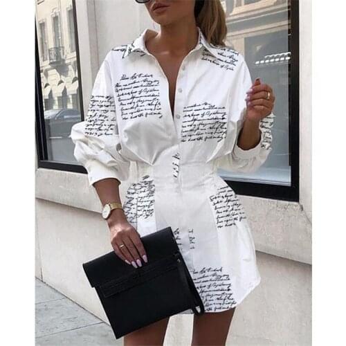Hirigin Elegant Long Sleeve A-Line High wasit Tunic OL T Shirt Dress Ladies Party Club Fashion Women Office Lady Mini Dress