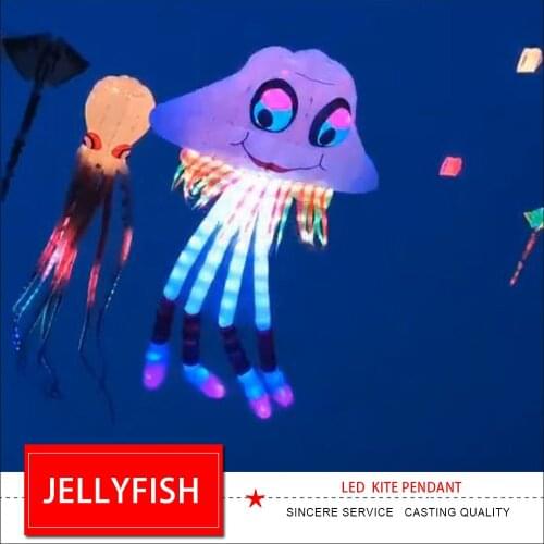 Jellyfish kite led kite Soft kite show kite 10m 15m soft inflatable kite