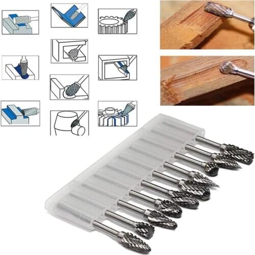 3*6mm Metal Drawing Tungsten Carbide Milling Cutter Rotary Tool Burr CNC Engraving Abrasive Tools Metalworking Milling Polishing