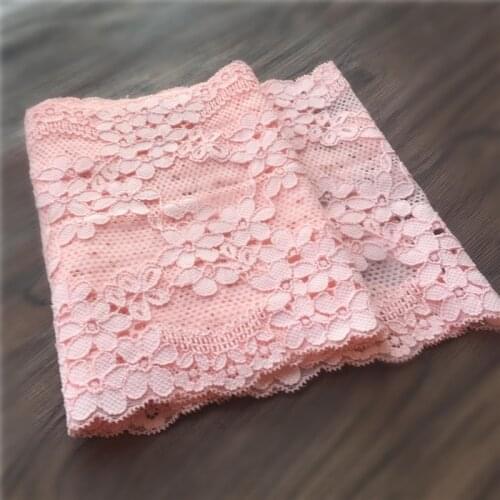 Exquisite stretch pink lace trims fabric high-end clothing diy skirt lace lace accessories wide 17cm