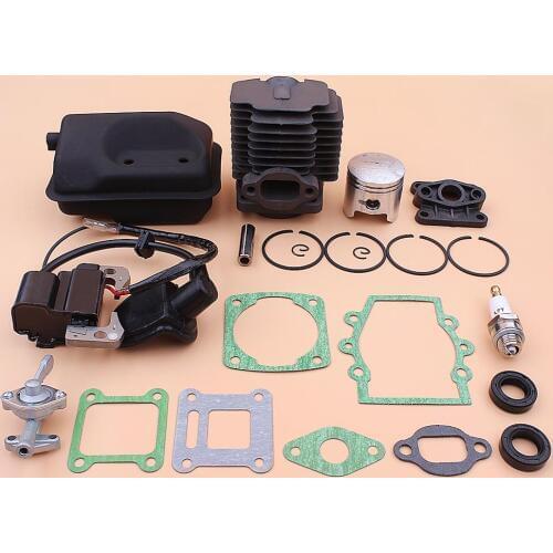 40mm Cylinder Ignition Coil Exhaust Muffler Kit For Robin NB411 EC04 CG411 Petcock Fuel Valve Oil Seal Full Gasket Set