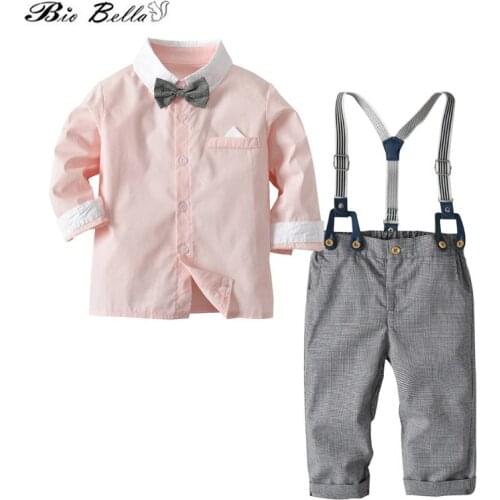 Kids Boy Clothes Set Gentleman Children Spring Autumn Clothing Suit Birthday Party New Years Baby Boys Clothing T-Shirt+Pant Set