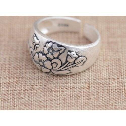 L&P 2018 Jewelry Line Thai Silver Ring Rich Flower Gift Wholesale S990 Silver Inferior Smooth Process