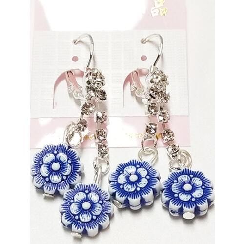 LELX New Design Crystal with Candy Flower pendant Earrings For Women Drop Earring Jewelry Six Color