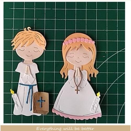 Boy And Girl Jesus Cross Church Pure White Candle Love Metal Cutting Dies Scrapbook Craft Decorate Cards Embossing Paper New Hot