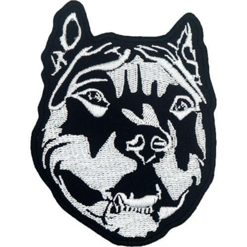 Small Pitbull Patch Embroidered Applique Sewing Label punk biker Patches Clothes Stickers Apparel Accessories Badge
