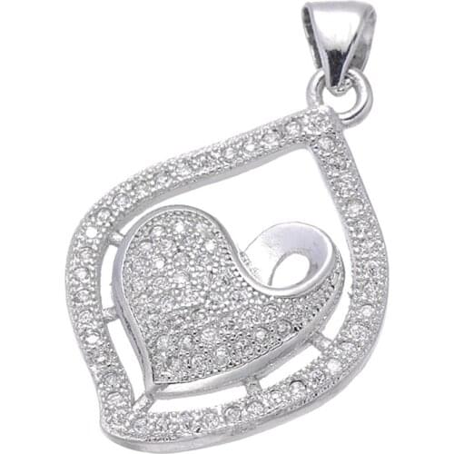 Copper Micro Pave Jewelry Bijoux Zircon Heart Charms For Jewelry Making Wholesale CZ Floating Charms Pendants Jewelry Berloques