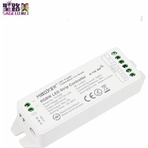 Miboxer FUT038(upgrade)2.4G 4-Zone RGBW LED Strip Controller 12~24V dimmable led driver Common anode can remote/voice control