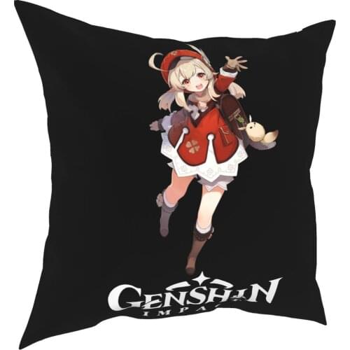 Klee Genshin Impact Pillowcase Home Decor Anime Game Cushion Cover Throw Pillow for Home Polyester Double-sided Printing