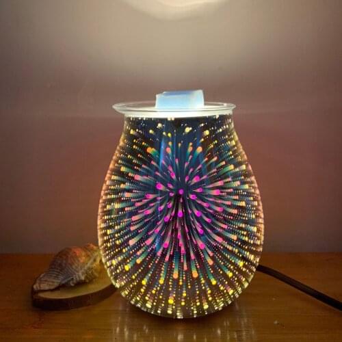 New Aroma Electric Wax Melt Incense Burner Warmer 3D Firework Lamp Night Light Tart Aromatherapy Diffuser