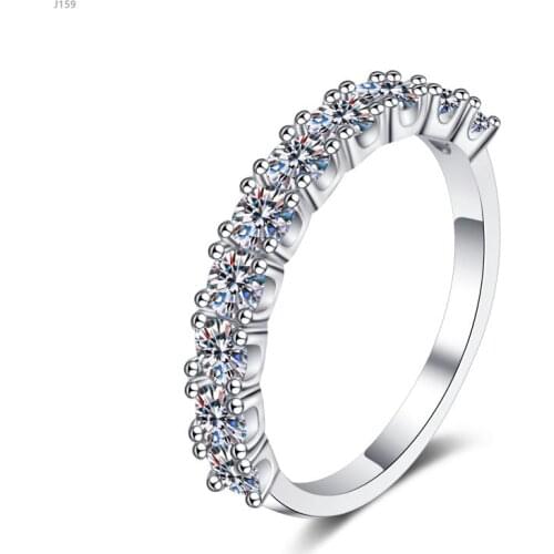 Passed Diamond Test Perfect Cut Moissanite 0.6-1CT Perfect Wedding Ring 925 Sterling Silver Diamond Rings Luxury Jewelry Gift