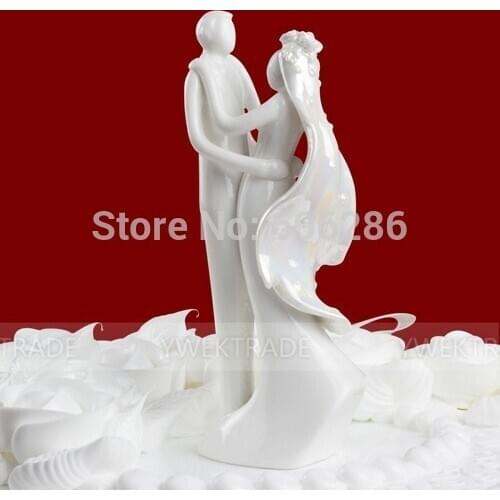 Wholesale 45pcs/Lot Wedding Cake Decoration Party Supplies Ceramic Bride and groom Couple Figurines Wedding Cake Toppers