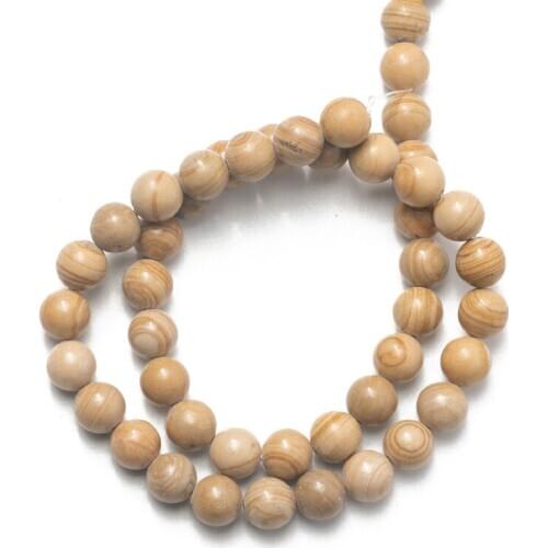 Wholesale Natural Yellow Line Stone Beads Round Loose Beads for Jewelry Making Necklace Bracelet Earrings DIY 6 8 10 12mm