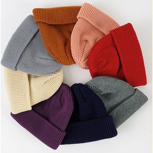 Autumn and Winter Warm Knitted Hats for Men and Women Cotton Fashion Outdoor Sports Melon Leather Caps Wild Couple Hoods