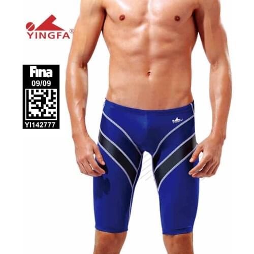 Yingfa FINA approved chlorine resistant racing mens swim jammers Boys competitive swim trunks competition trainning swimsuit