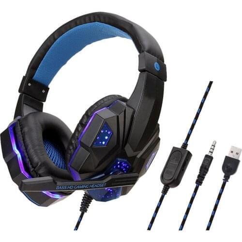 Professional Bass Gamer Wired Headphones For PS4 PS5 Switch Xbox One Gaming Headset With Mic LED Light Computer PC Phone Headset
