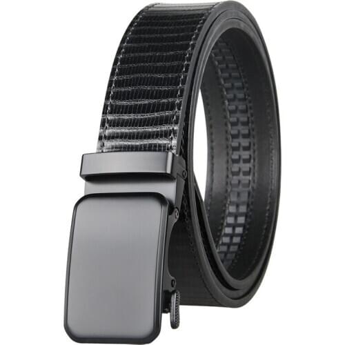 Fashion Men Belt Black Leather Belt Automatic Buckle High Qulity Belts For Men 95-125