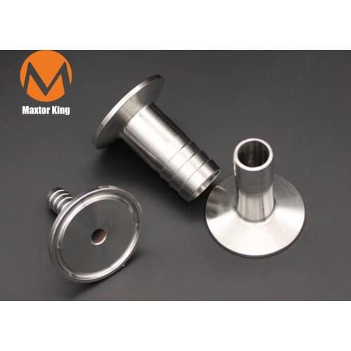MK 6/8/10/19/38/51/76mm Hose Barb OD SS304 Sanitary Hose Barb Pipe Fitting Tri Clamp Type Ferrule For Home Brewing Diary Product