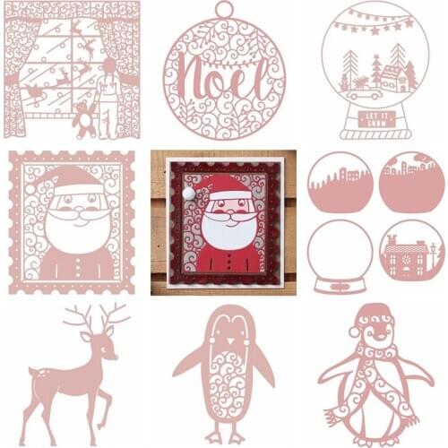 Santa Claus Dies Noel Snowman Metal Cutting Dies for DIY Scrapbooking Cards Embossing Paper New Die Cuts
