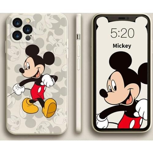 DISNEY 2021 Minnie Mickey Silicone Case for IPhone 12 12Pro iPhone11Pro Max iPhone 7 8 X XS Official Liquid Silicon Full Cover