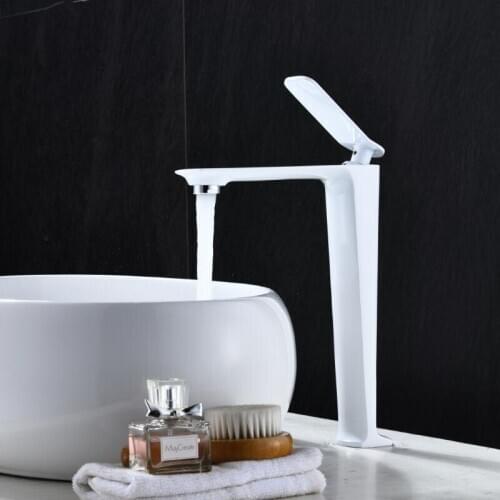 Bathroom Faucet white Basin Faucet Cold And Hot Black Water Mixer Sink Faucet Tap Single Handle Deck Mounted Tall/Short Tap