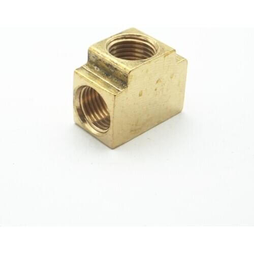 1/4" BSP Female Thread Square Tee Type 3 Way Brass Pipe Fitting Adapter Coupler Connector For Water Fuel Gas