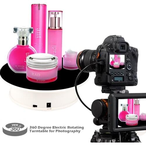 New 20CM Display Stand Rotating Turntable Decor Tool Round Plate For Jewelry Watch Digital Product Holder by Battery AC Adapter