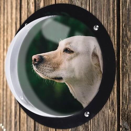 1PC Pet Porthole Cat Dog Supplies Dome Pet Porthole Round Transparent Peek Window Landscape Fence Outside Pets Supplies
