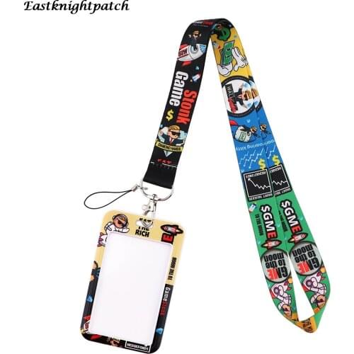 12pcs/lot E3025 Cartoon Funny Rich Man Card Holder ID Holder Bus Card Holder Staff Card With Lanyard
