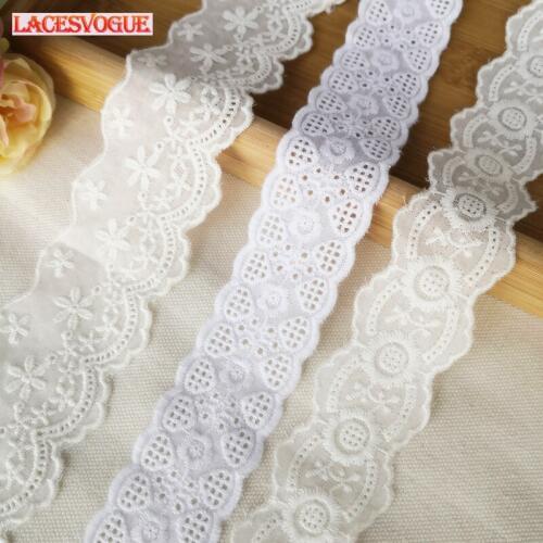 14yards 5cm Cotton embroidery lace fabric Garment needlework sewing Patchwork DIY Handmade accessories Clothes decoration 191