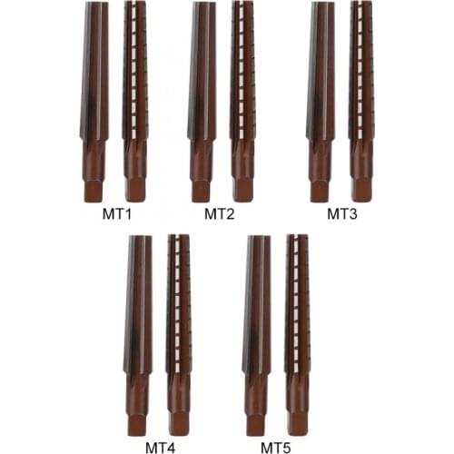 2Pcs Rough/Fine Edge Morse Taper Reamer MT1/MT2/MT3/MT4/MT5 High Carbon Steel Straight Shank Hand Reamer Milling Cutting Tool