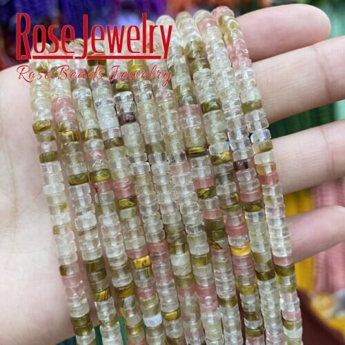 2x4mm Natural Watermelon Tourmaline Round Loose Beads Stone Beads For DIY Energy Healing Earring Necklace Bracelet Making 15"