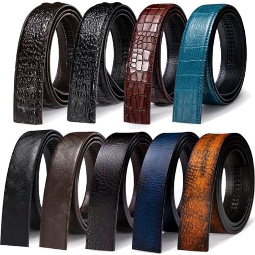3.5cm Width Mens Replacement Ratchet Belts for Automatic Buckles Black Blue Brown Red White Green Orange Leather Slide Men Belt