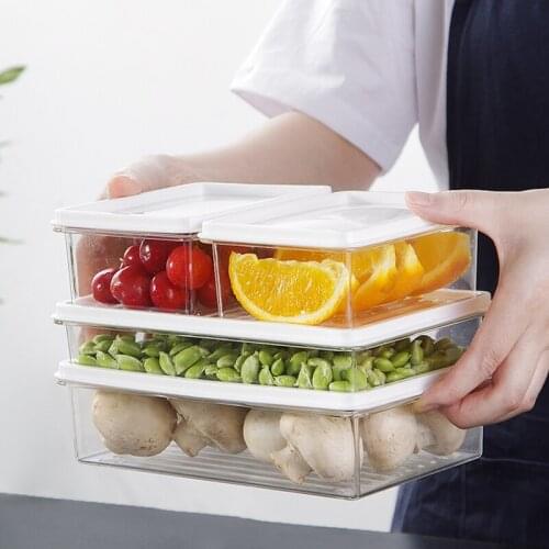 4pcs Food Preservation Trays Reusable Food Trays Stackable Storage Container With Elastic Lid BPA Free for Refrigerator _WK