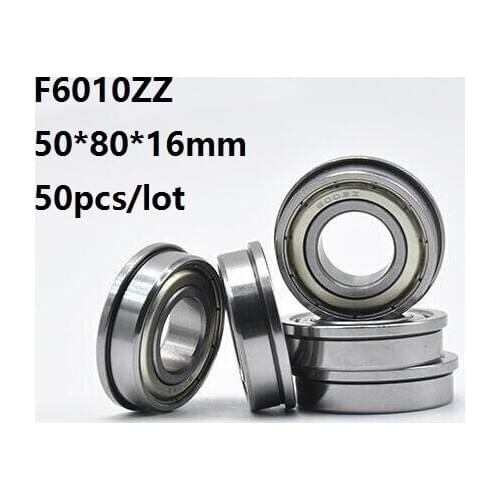 50pcs/lot F6010ZZ F6010 ZZ F6010Z 50x80x16mm Double metal cover Flange Deep Groove Ball Bearing 50*80*16mm F6010-ZZ