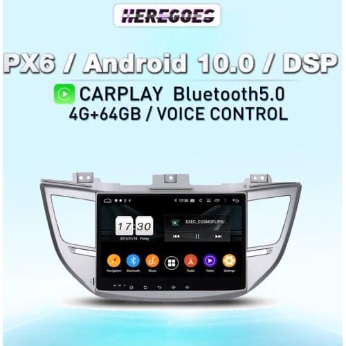 Carplay PX6 10.1" Android 10.0 8 Core 4G LTE Car DVD Player Navigation GPS Radio wifi BT 5.0 For Hyundai TUCSON IX35 2015-2017