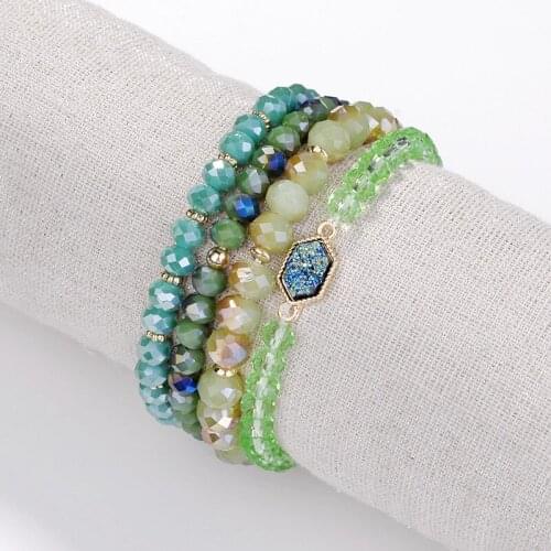 Natural Stone Wraps Bracelet Handmade Boho Stackable beaded Stretch Multi Layer Jewelry Tennis Bracelets for Women Girl