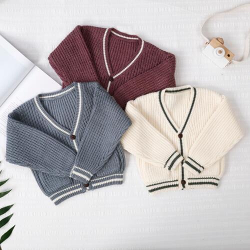 Brand Childrens Cardigan Coats 2018 Autumn Winter New Boys and Girls Knitting Jackets Coat Kids V-neck Long Sleeve Sweaters