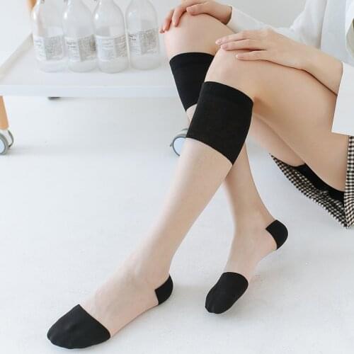 Beautiful Sister Fault Socks Beautiful Hollow Ice Stockings 2021 Summer New Transparent Glass Silk Calf Socks Transparent Socks