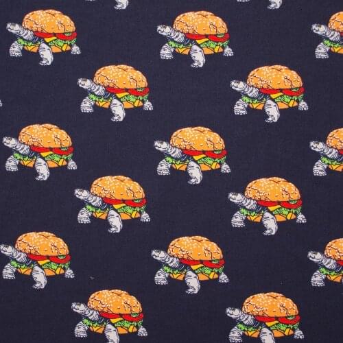 1 yard Turtle hamburger printed Cotton poplin Fabric (width=140cm)