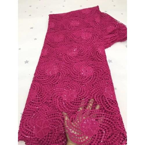 Exquisite pure color water-soluble milk silk sequin embroidery, African lace fabric, suitable for fashionable ladies' skirts