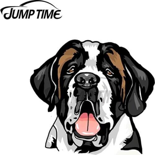 JumpTime 13 x9cm For Saint Bernard Peeker Decal Scratch-proof Car Door Bumper Vinyl Scratch-Proof Vehicle Trunk VAN Car Stickers