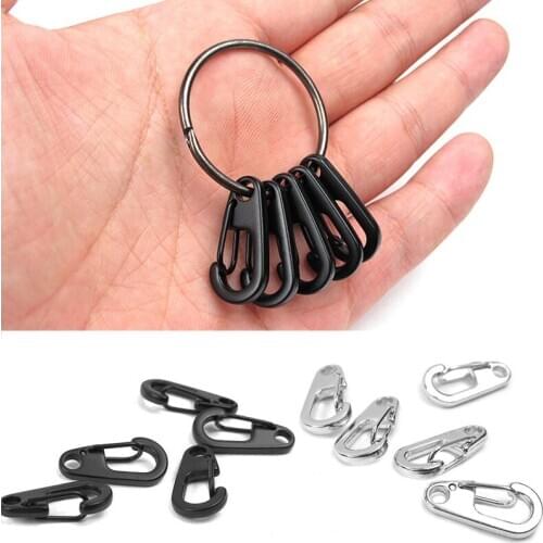 Alloy Carabiner Bottle Hook Keychain Buckle Hanging Padlock Release Keyring Camping Hiking tents Spring Snap Hook брелки