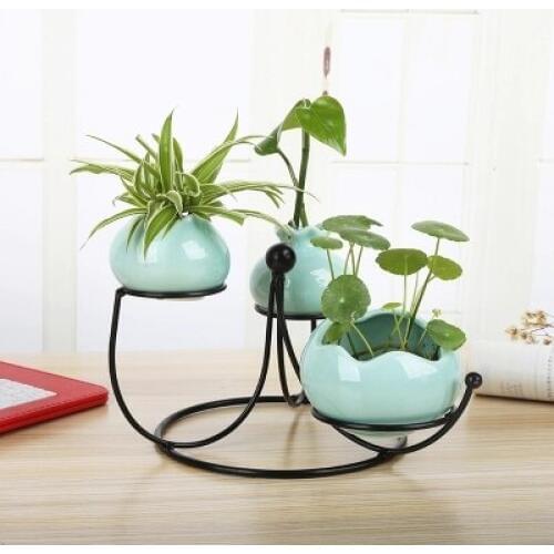 Creative ceramic hydroponic plant vase simple new small fresh green flower home decoration ornaments mini