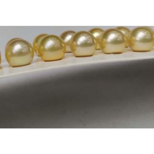 AAA Lots 15 pairs round loose pearl gold freshwater pearls half drilled pairs