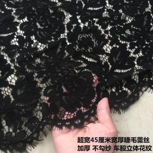 45cm width High-grade garments lace fabric mesh eyelashes lace fabric positioning flower lace choth wholesale